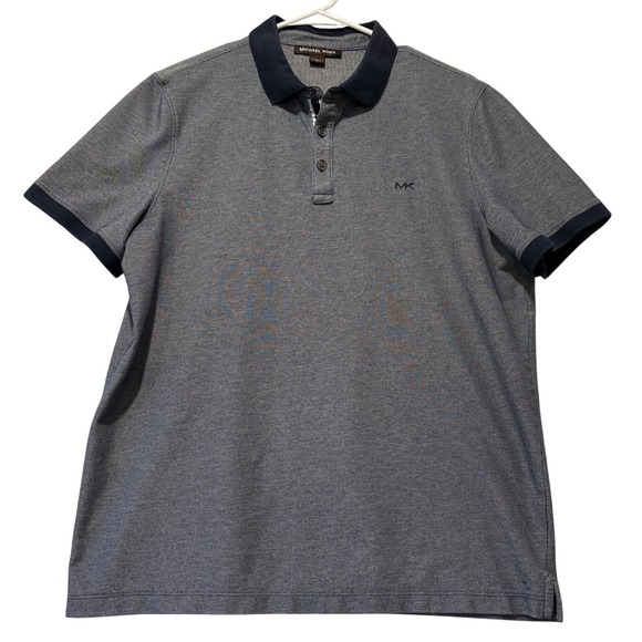 Michael Kors Other - Michael Kors Polo Shirt Mens Large Gray/Blue Embroidered MK Logo Contrast Collar